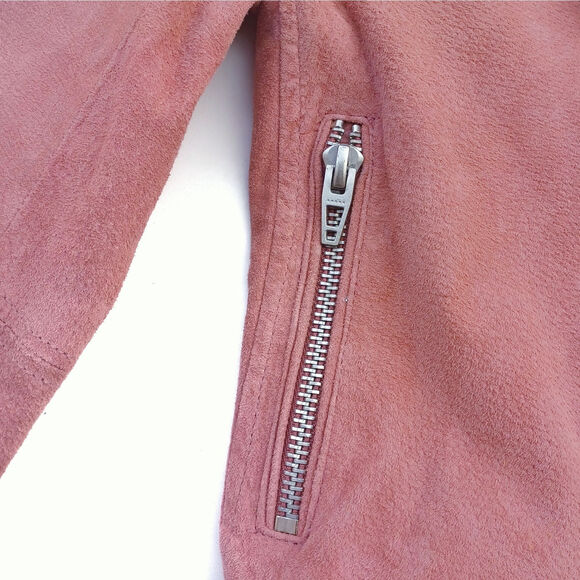 BlankNYC Dusty Rose Suede Moto Jacket  | Boho Luxe | Y2K Coquette Street Style - Picture 7 of 16